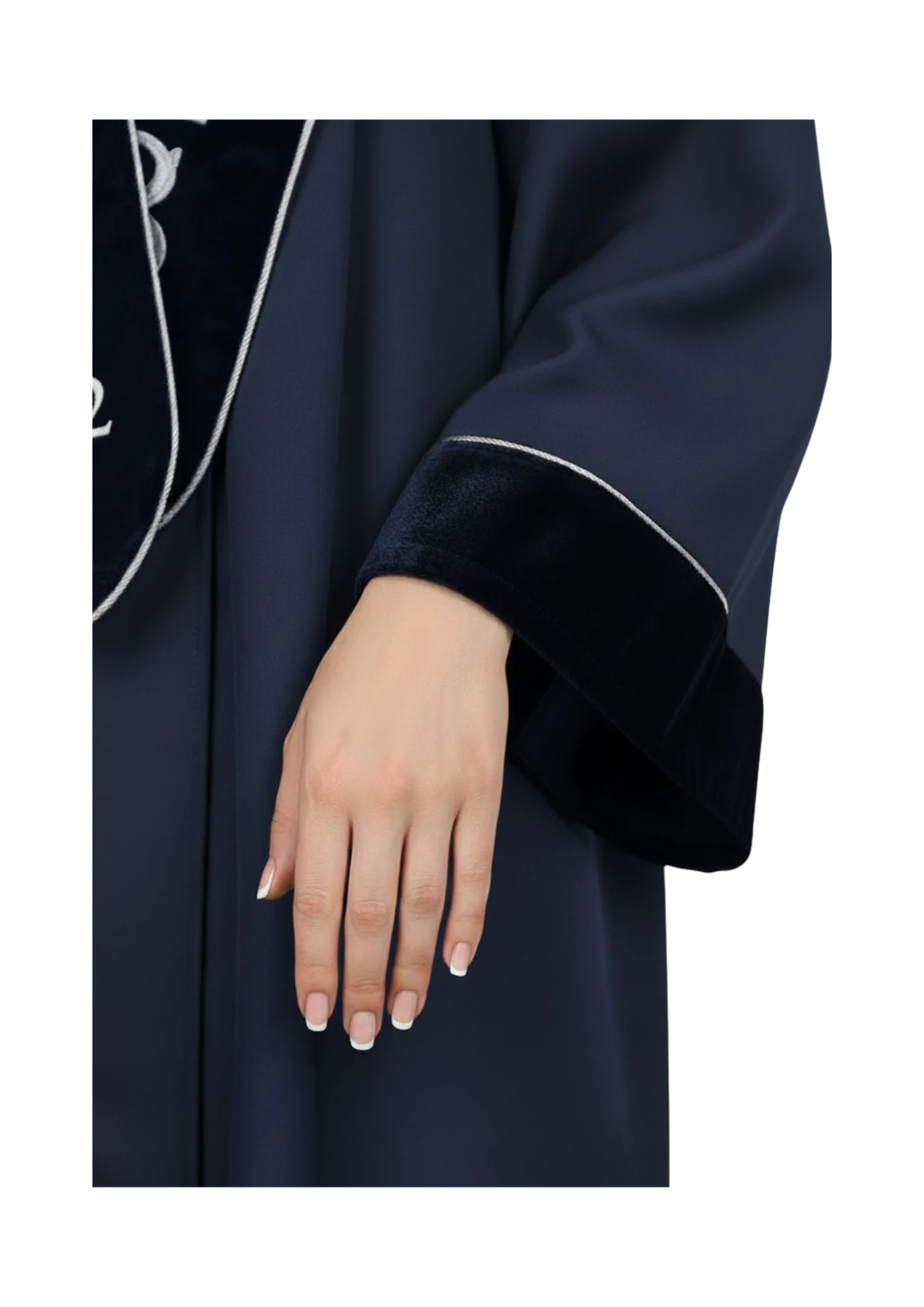 Navy velvet cuffs